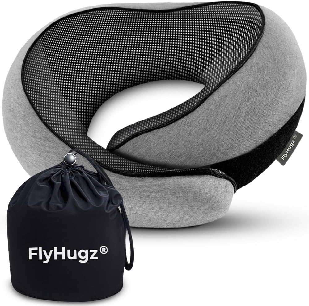 Neck Travel Pillow Memory Foam Neck Pillow, Gray